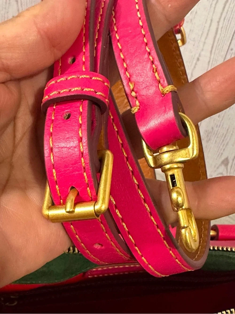 Dooney & Bourke Mini Fuchsia Leather Satchel